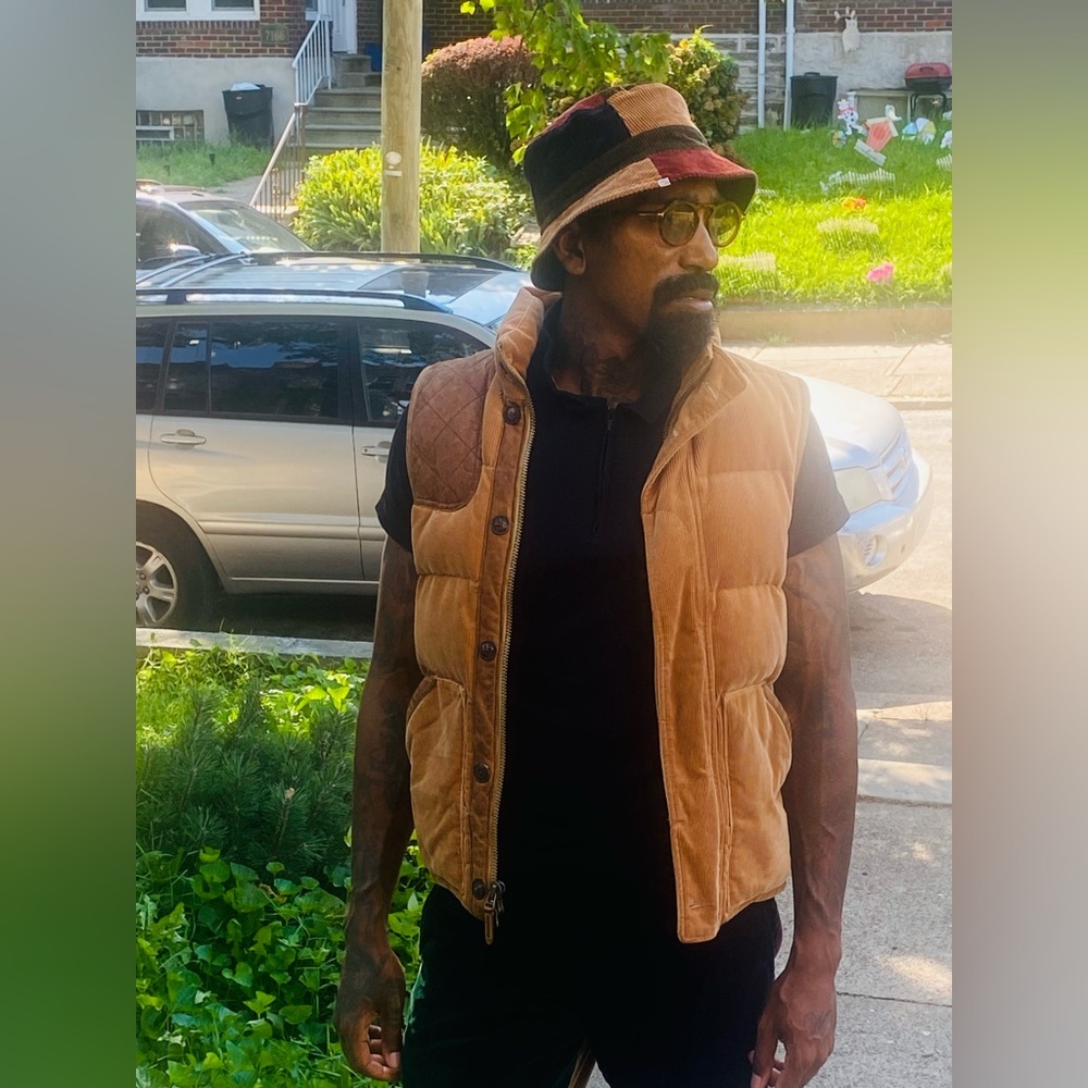 Polo Ralph Lauren corduroy cows hide vest!